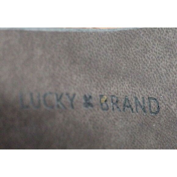 LUCKY BRAND BROWN GENUINE LEATHER MID HEEL ROUND TOE ANKLE BOOTS SHOES Sz 6.5M - Picture 8 of 11